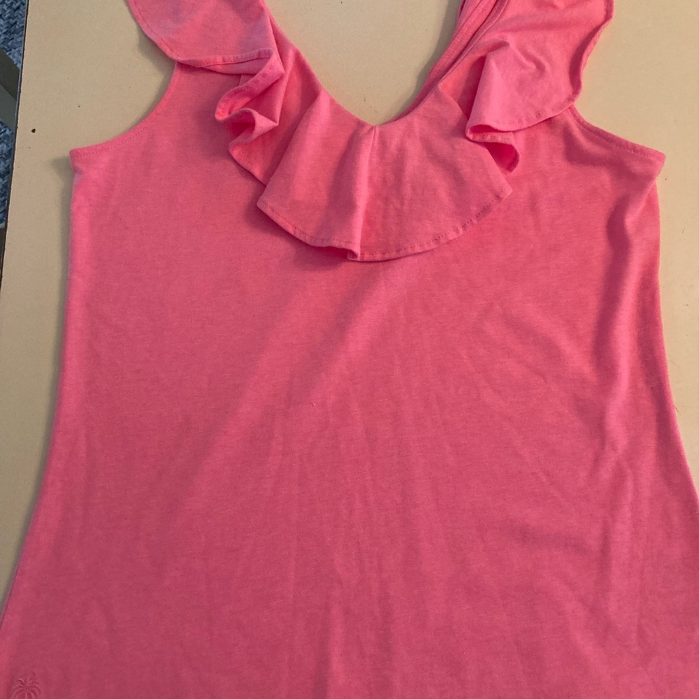 Lilly Pulitzer Pink Ruffled Tank Top